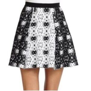 Parker Black and White Mini Skirt- fit and flare